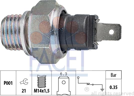 FACET 7.0006 - Senzor,presiune ulei allinparts.ro