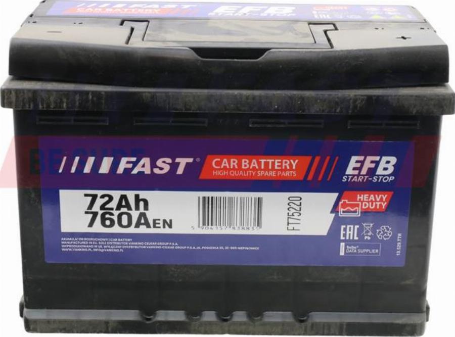 Fast FT75220 - Baterie de pornire allinparts.ro