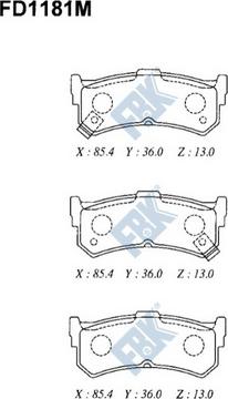 FBK FD1181M - Set placute frana,frana disc - allinparts.ro