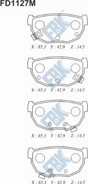FBK FD1127M - Set placute frana,frana disc allinparts.ro