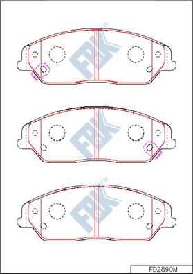 FBK FD2890M - Set placute frana,frana disc allinparts.ro