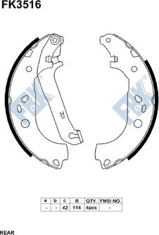 FBK FK3516 - Set saboti frana allinparts.ro