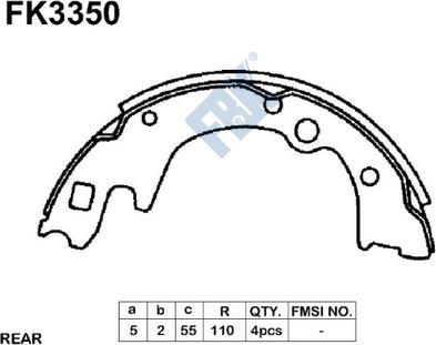 FBK FK3350 - Set saboti frana allinparts.ro