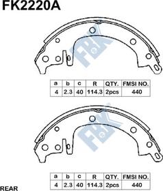 FBK FK2220A - Set saboti frana allinparts.ro