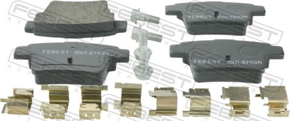 Febest 3501-EMGR - Set placute frana,frana disc - allinparts.ro