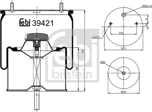 FEBI Bilstein 39421 - Burduf, suspensie pneumatica allinparts.ro