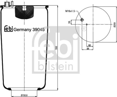 FEBI Bilstein 39045 - Burduf, suspensie pneumatica allinparts.ro
