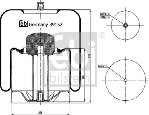FEBI Bilstein 39152 - Burduf, suspensie pneumatica allinparts.ro