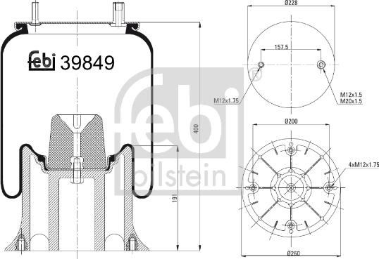 FEBI Bilstein 39849 - Burduf, suspensie pneumatica allinparts.ro