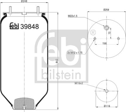 FEBI Bilstein 39848 - Burduf, suspensie pneumatica allinparts.ro