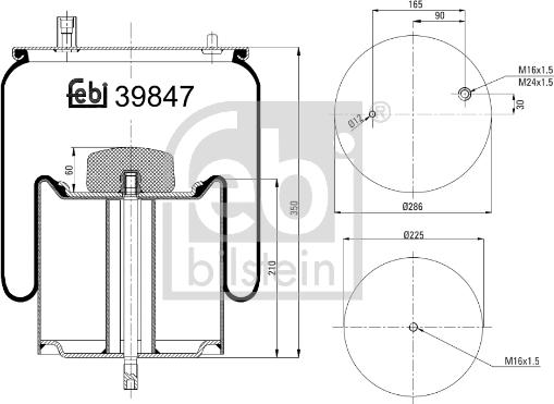 FEBI Bilstein 39847 - Burduf, suspensie pneumatica allinparts.ro