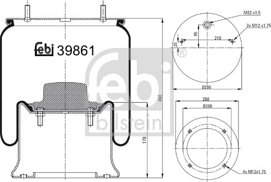 FEBI Bilstein 39861 - Burduf, suspensie pneumatica allinparts.ro