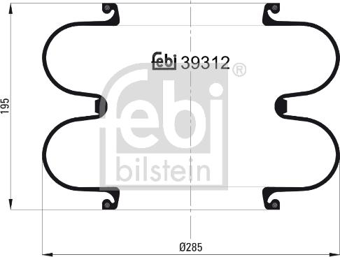 FEBI Bilstein 39312 - Burduf, suspensie pneumatica allinparts.ro