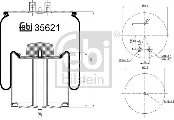 FEBI Bilstein 35621 - Burduf, suspensie pneumatica allinparts.ro