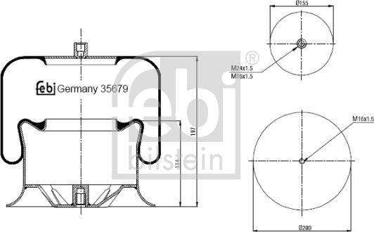 FEBI Bilstein 35679 - Burduf, suspensie pneumatica allinparts.ro