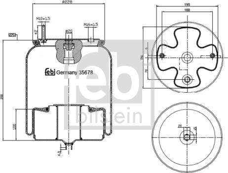 FEBI Bilstein 35678 - Burduf, suspensie pneumatica allinparts.ro