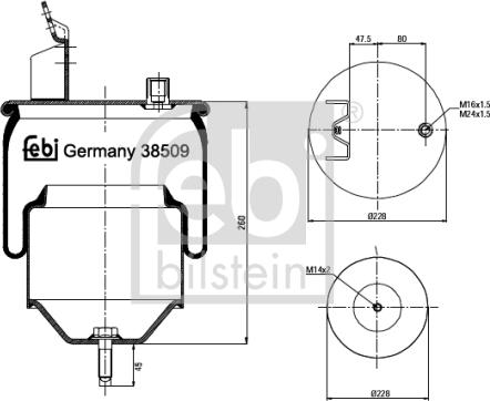 FEBI Bilstein 38509 - Burduf, suspensie pneumatica allinparts.ro