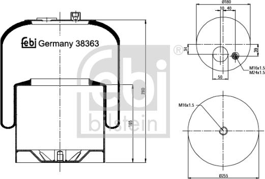 FEBI Bilstein 38363 - Burduf, suspensie pneumatica allinparts.ro