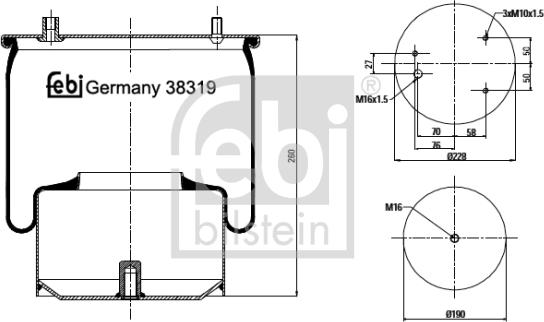 FEBI Bilstein 38319 - Burduf, suspensie pneumatica allinparts.ro