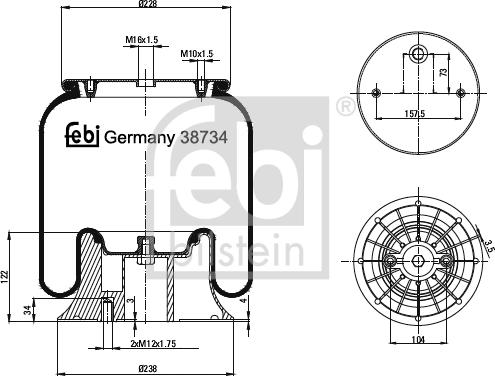FEBI Bilstein 38734 - Burduf, suspensie pneumatica allinparts.ro