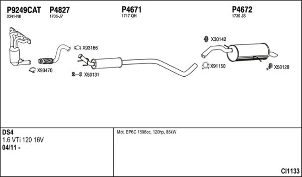 Fenno CI1133 - Sistem de esapament - allinparts.ro