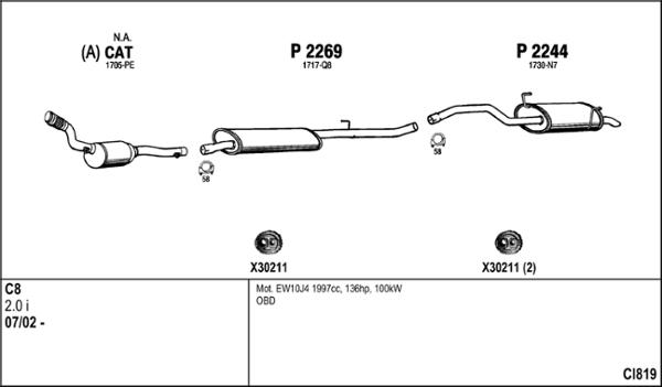 Fenno CI819 - Sistem de esapament - allinparts.ro