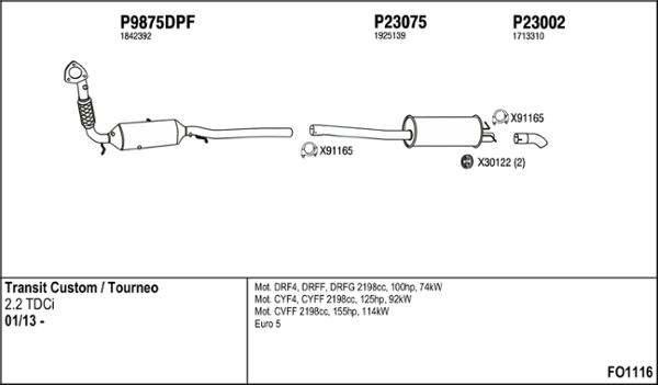 Fenno FO1116 - Sistem de esapament allinparts.ro