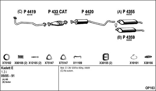 Fenno OP163 - Sistem de esapament - allinparts.ro