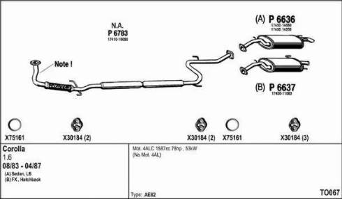 Fenno TO067 - Sistem de esapament - allinparts.ro