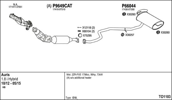 Fenno TO1103 - Sistem de esapament - allinparts.ro