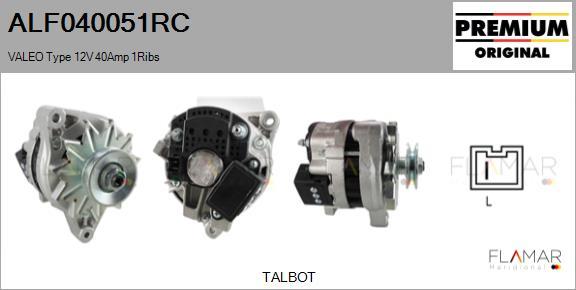FLAMAR ALF040051RC - Generator / Alternator - allinparts.ro
