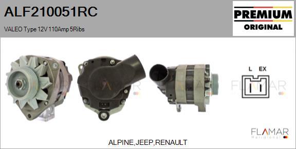 FLAMAR ALF210051RC - Generator / Alternator - allinparts.ro