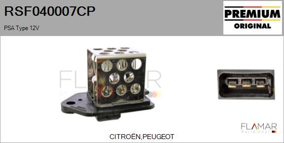 FLAMAR RSF040007CP - Rezistor, Electromotor - ventilator - allinparts.ro