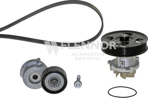 Flennor FP16PK1320 - Pompa apa + Set curea transmisie cu caneluri - allinparts.ro