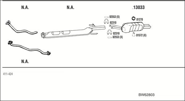 Fonos BW62803 - Sistem de esapament - allinparts.ro