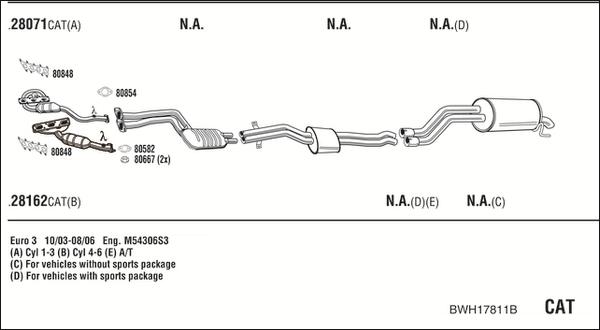 Fonos BWH17811B - Sistem de esapament - allinparts.ro