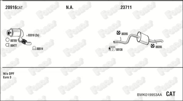 Fonos BWK019953AA - Sistem de esapament - allinparts.ro