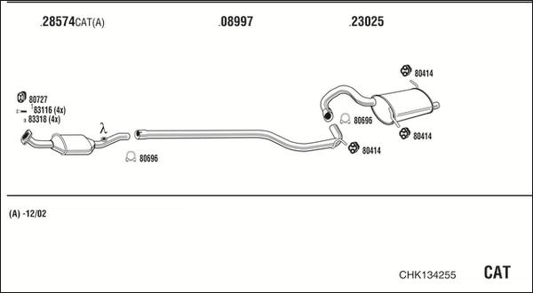 Fonos CHK134255 - Sistem de esapament allinparts.ro