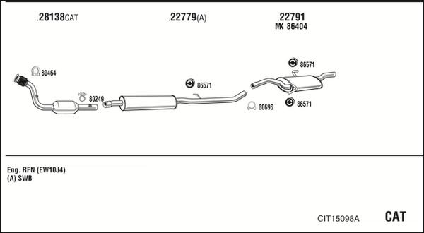 Fonos CIT15098A - Sistem de esapament allinparts.ro