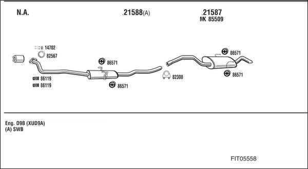 Fonos FIT05558 - Sistem de esapament - allinparts.ro