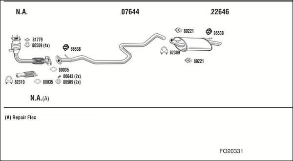 Fonos FO20331 - Sistem de esapament - allinparts.ro