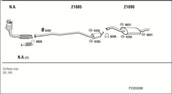 Fonos FO20288 - Sistem de esapament - allinparts.ro