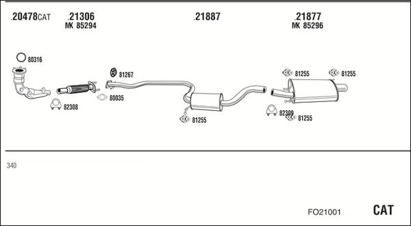 Fonos FO21001 - Sistem de esapament - allinparts.ro