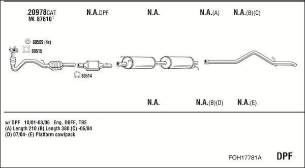 Fonos FOH17781A - Sistem de esapament allinparts.ro