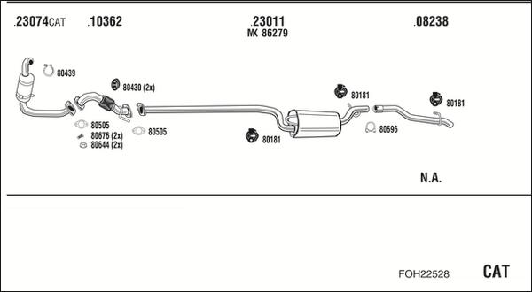 Fonos FOH22528 - Sistem de esapament allinparts.ro