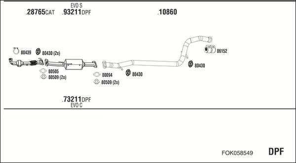 Fonos FOK058549 - Sistem de esapament - allinparts.ro