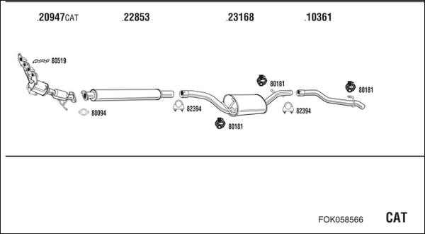 Fonos FOK058566 - Sistem de esapament - allinparts.ro