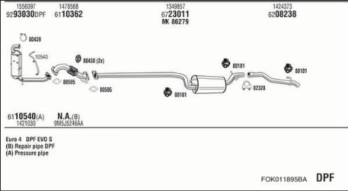 Fonos FOK011895BA - Sistem de esapament allinparts.ro