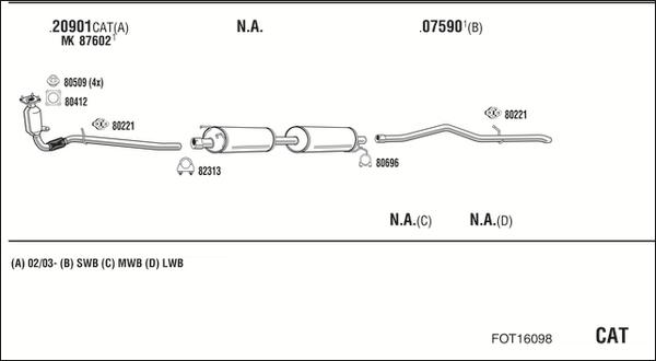 Fonos FOT16098 - Sistem de esapament allinparts.ro