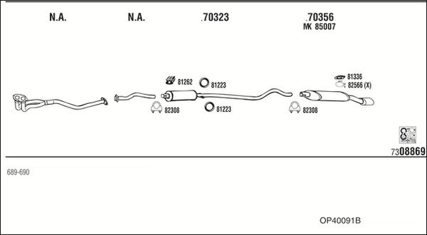 Fonos OP40091B - Sistem de esapament allinparts.ro